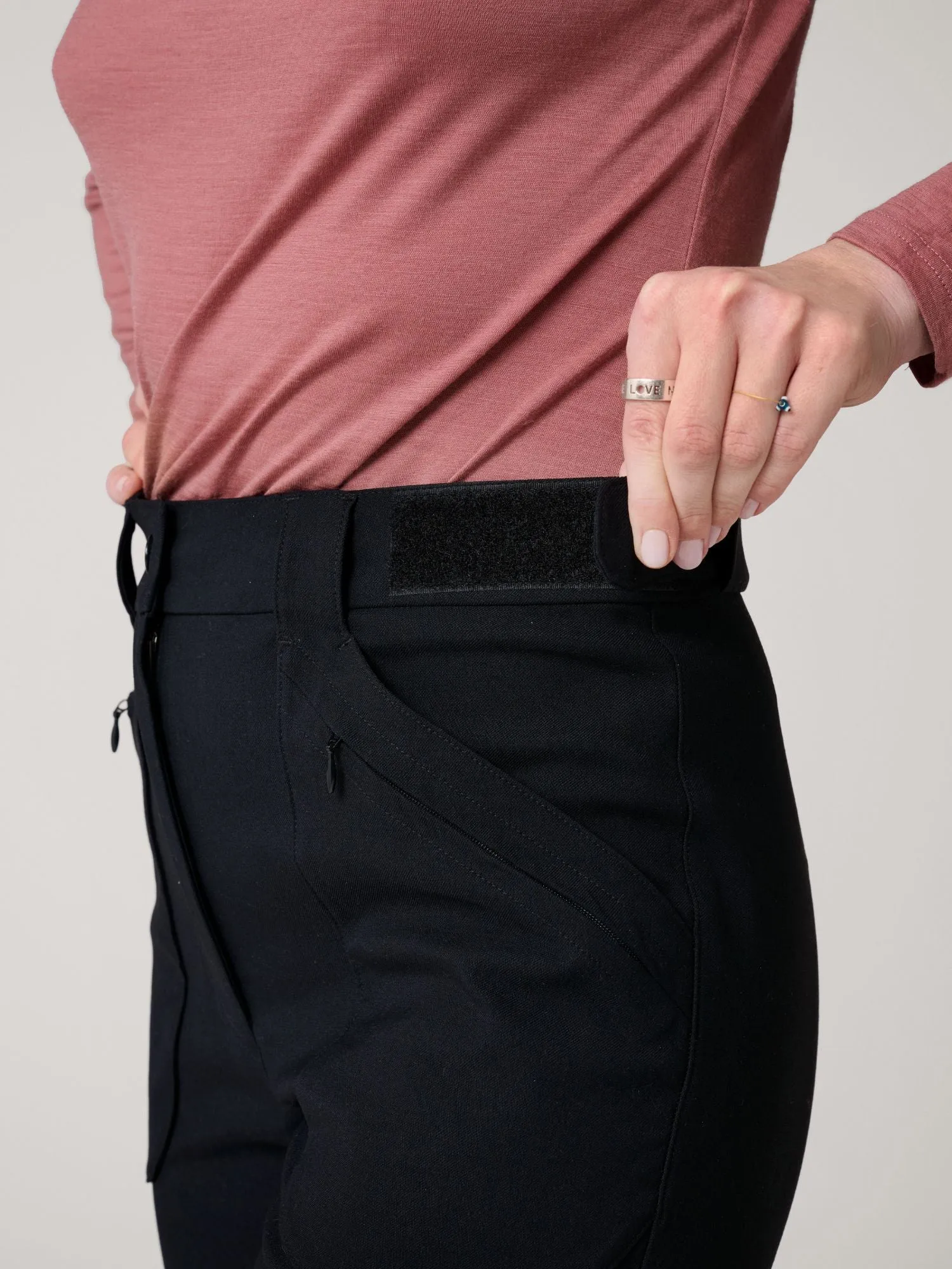 Amelia Hiking Pants with Adjustable Waist Black