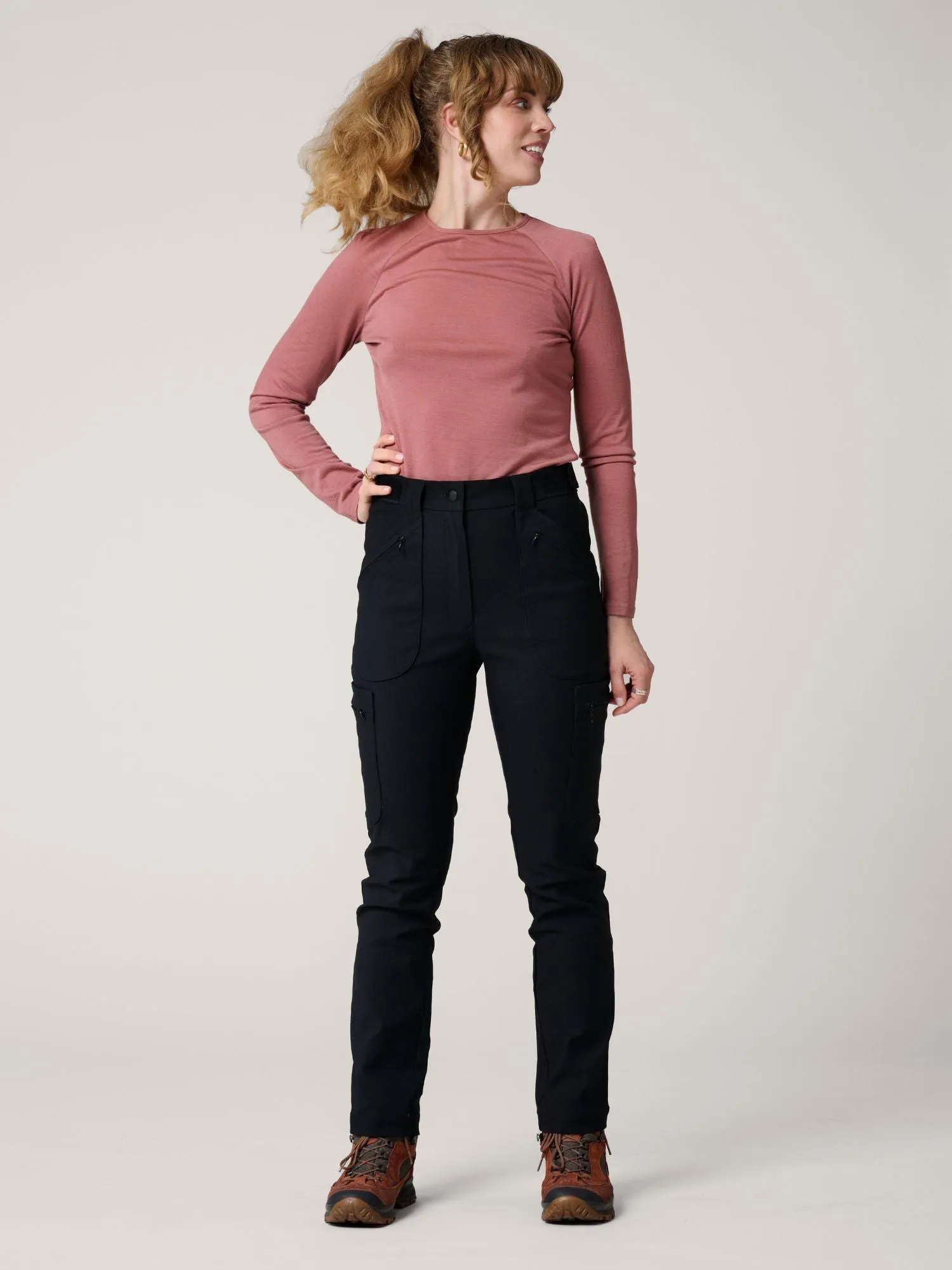 Amelia Hiking Pants with Adjustable Waist Black