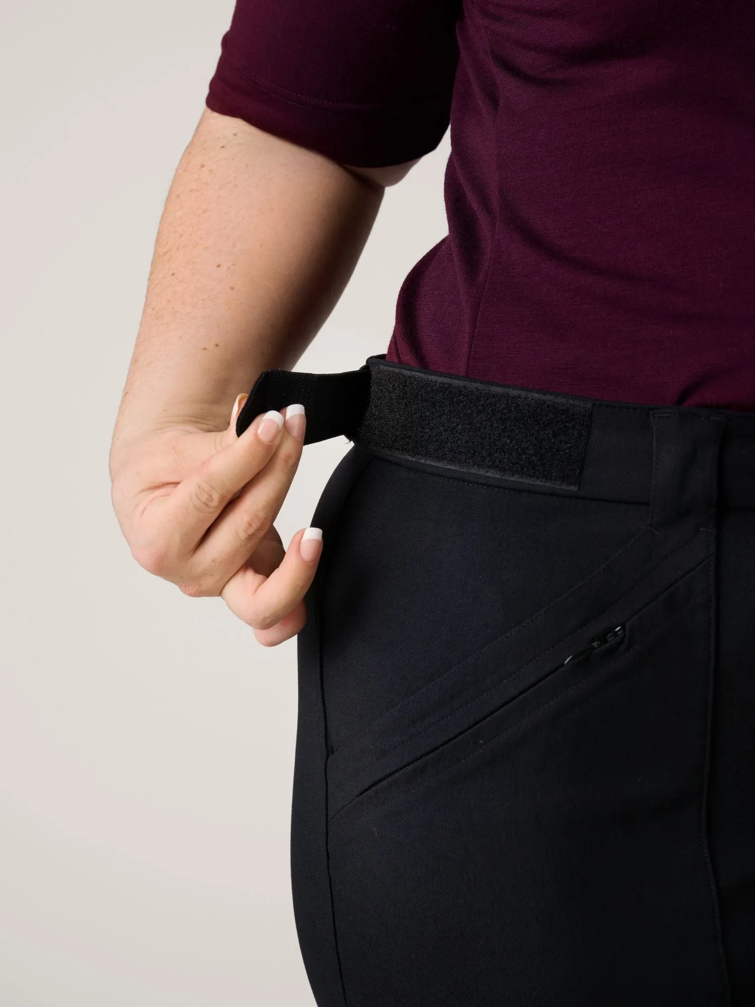 Amelia Hiking Pants with Adjustable Waist Black
