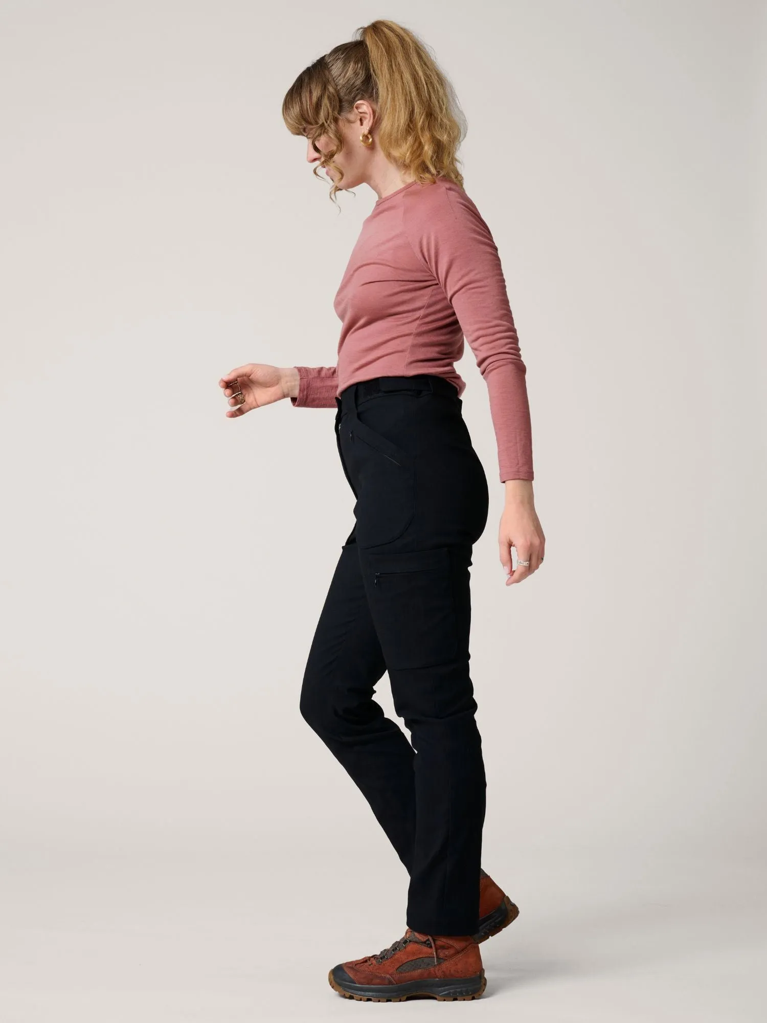 Amelia Hiking Pants with Adjustable Waist Black