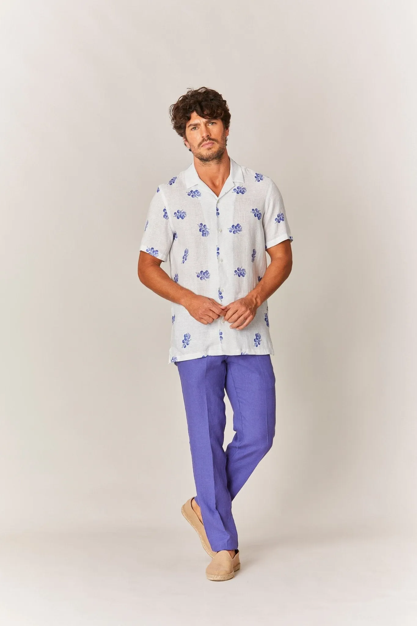 arezzo linen shirt sky blue