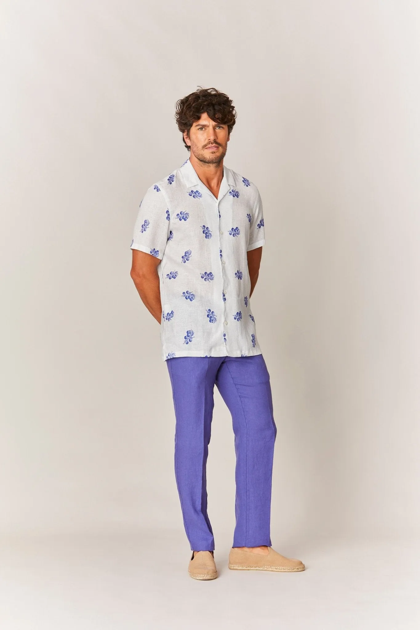 arezzo linen shirt sky blue