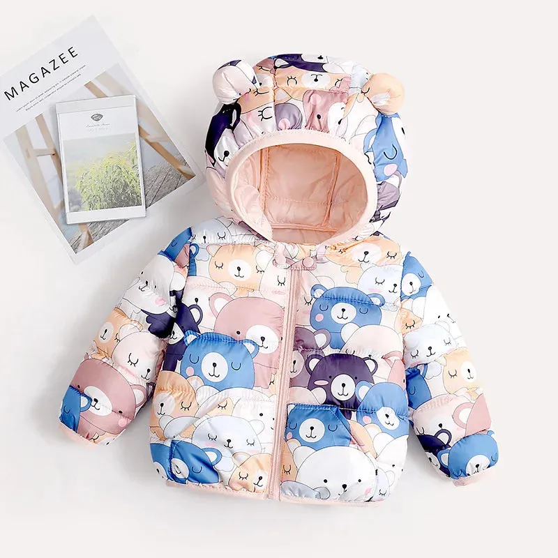 Baby/Kids Dinosaur & Floral Print Hooded Jackets
