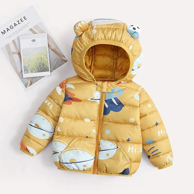 Baby/Kids Dinosaur & Floral Print Hooded Jackets