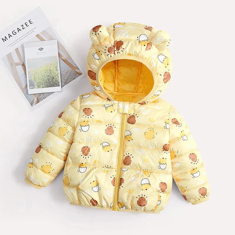 Baby/Kids Dinosaur & Floral Print Hooded Jackets