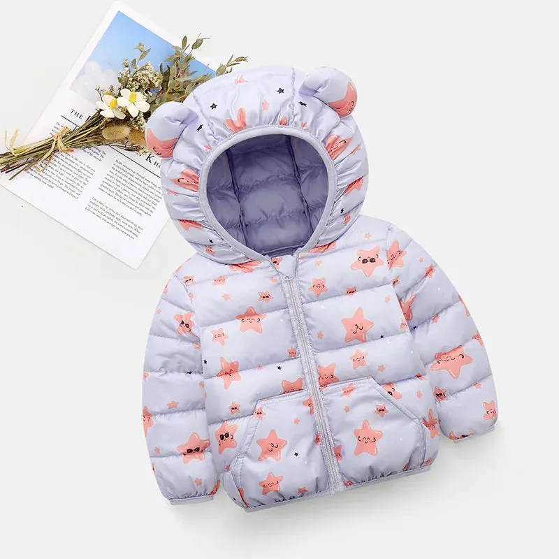 Baby/Kids Dinosaur & Floral Print Hooded Jackets