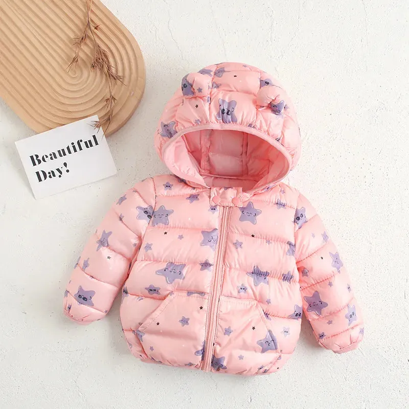 Baby/Kids Dinosaur & Floral Print Hooded Jackets
