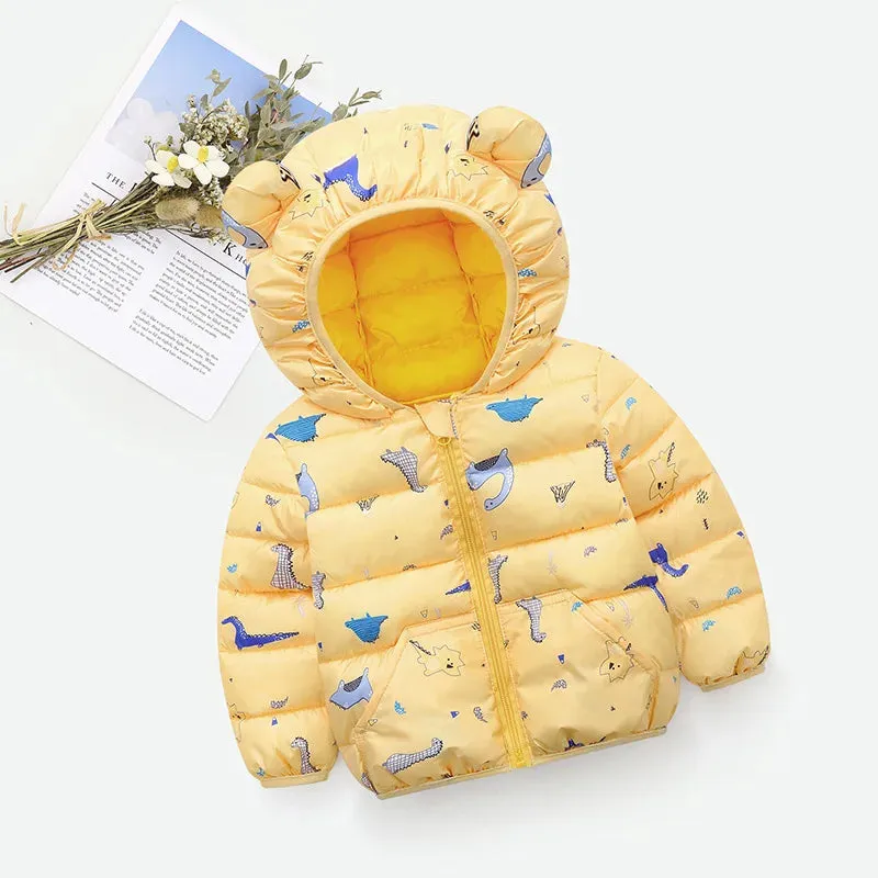 Baby/Kids Dinosaur & Floral Print Hooded Jackets