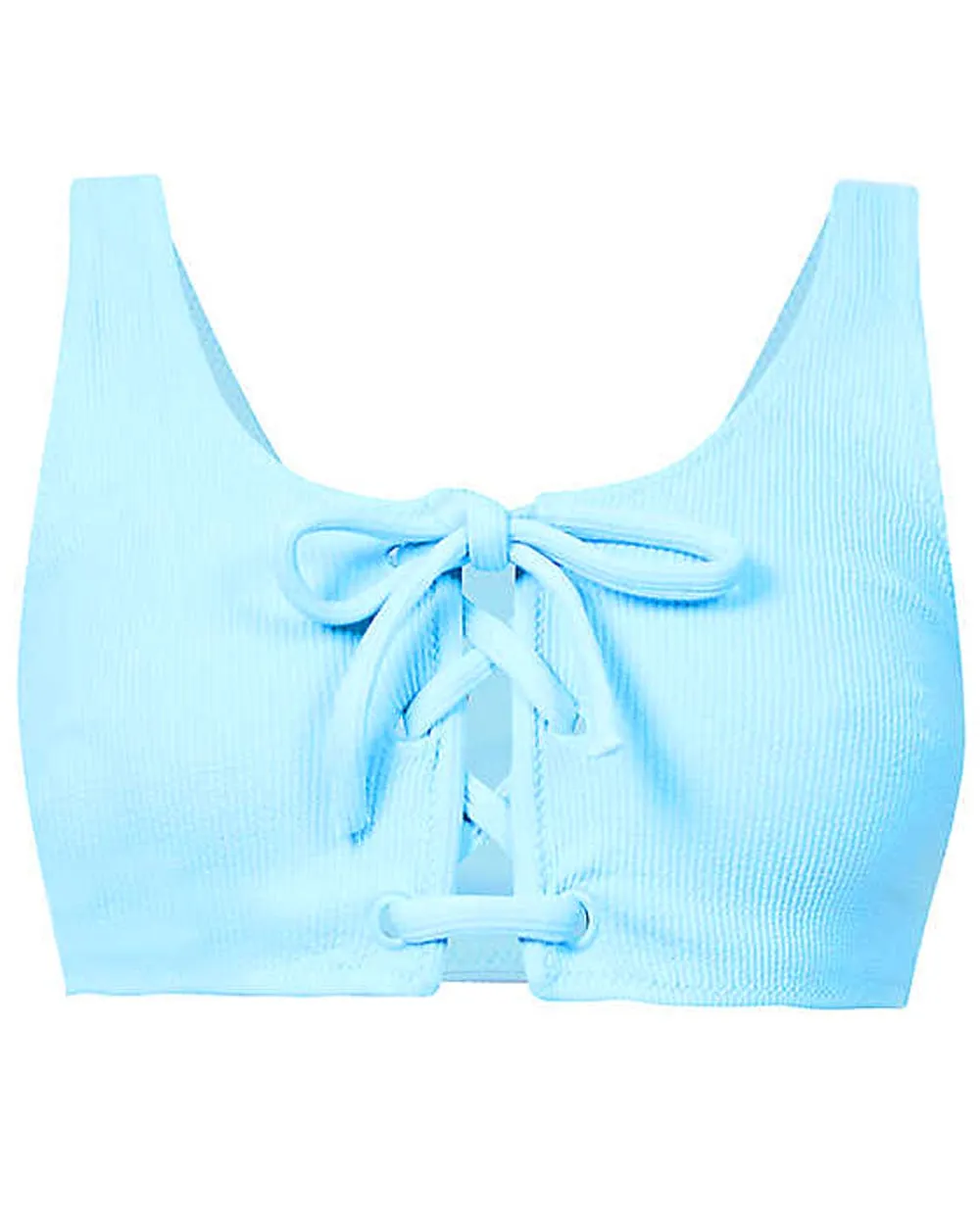 Bachelor Blue Lace Up Swim Top