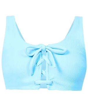Bachelor Blue Lace Up Swim Top