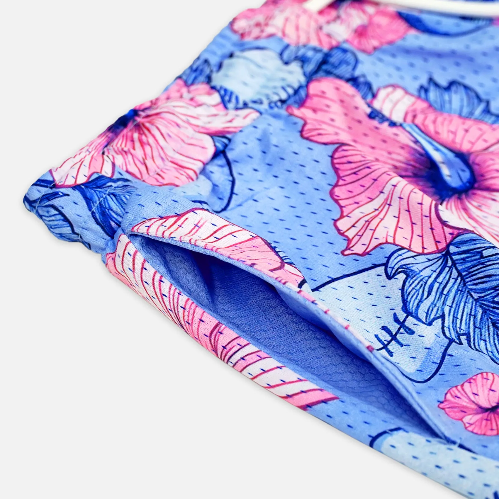 Baseball Hibiscus Shorts - 5"