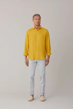 basic linen shirt mustard