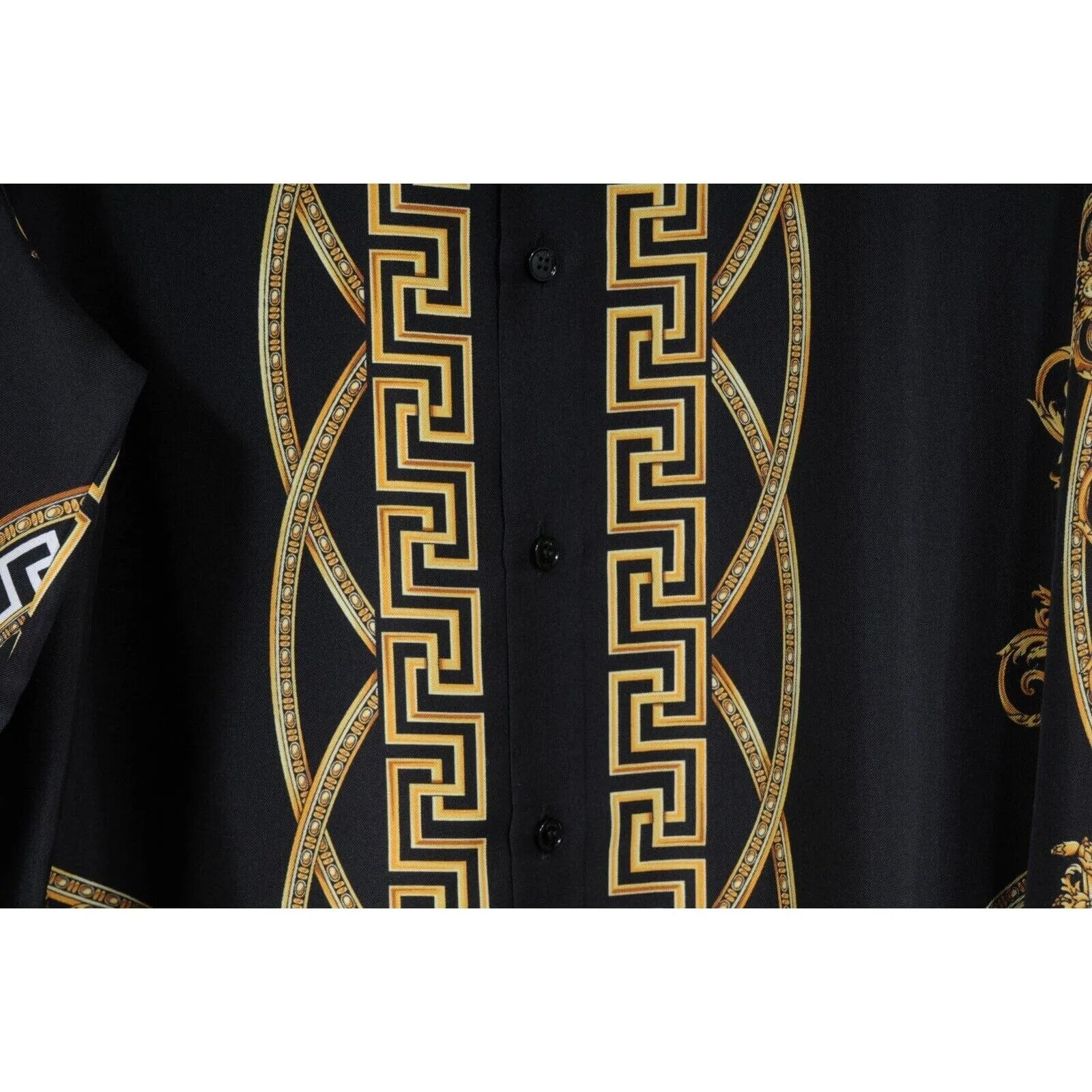 Black Gold Silk Baroque La Coupe Des Dieux Button Down Shirt