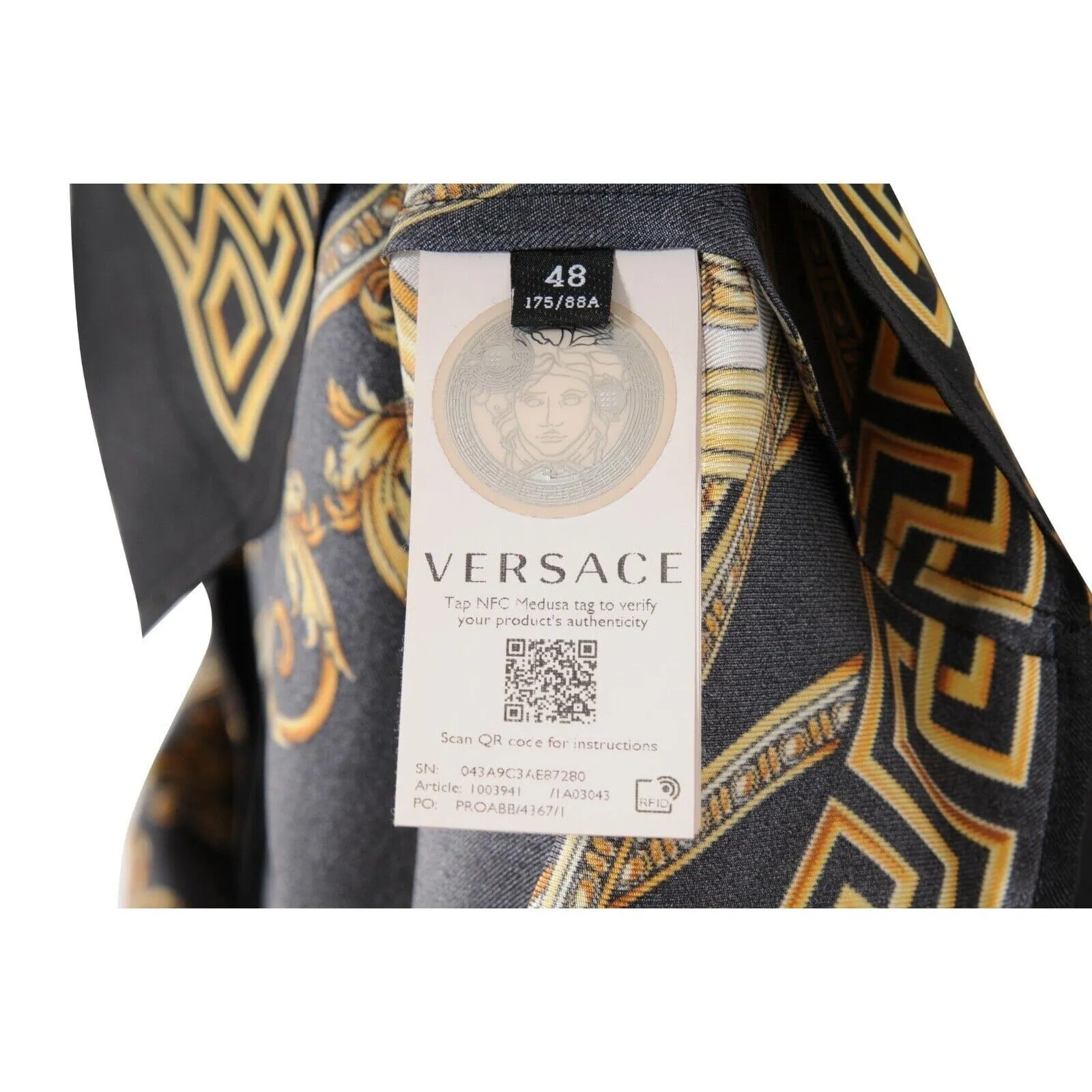 Black Gold Silk Baroque La Coupe Des Dieux Button Down Shirt