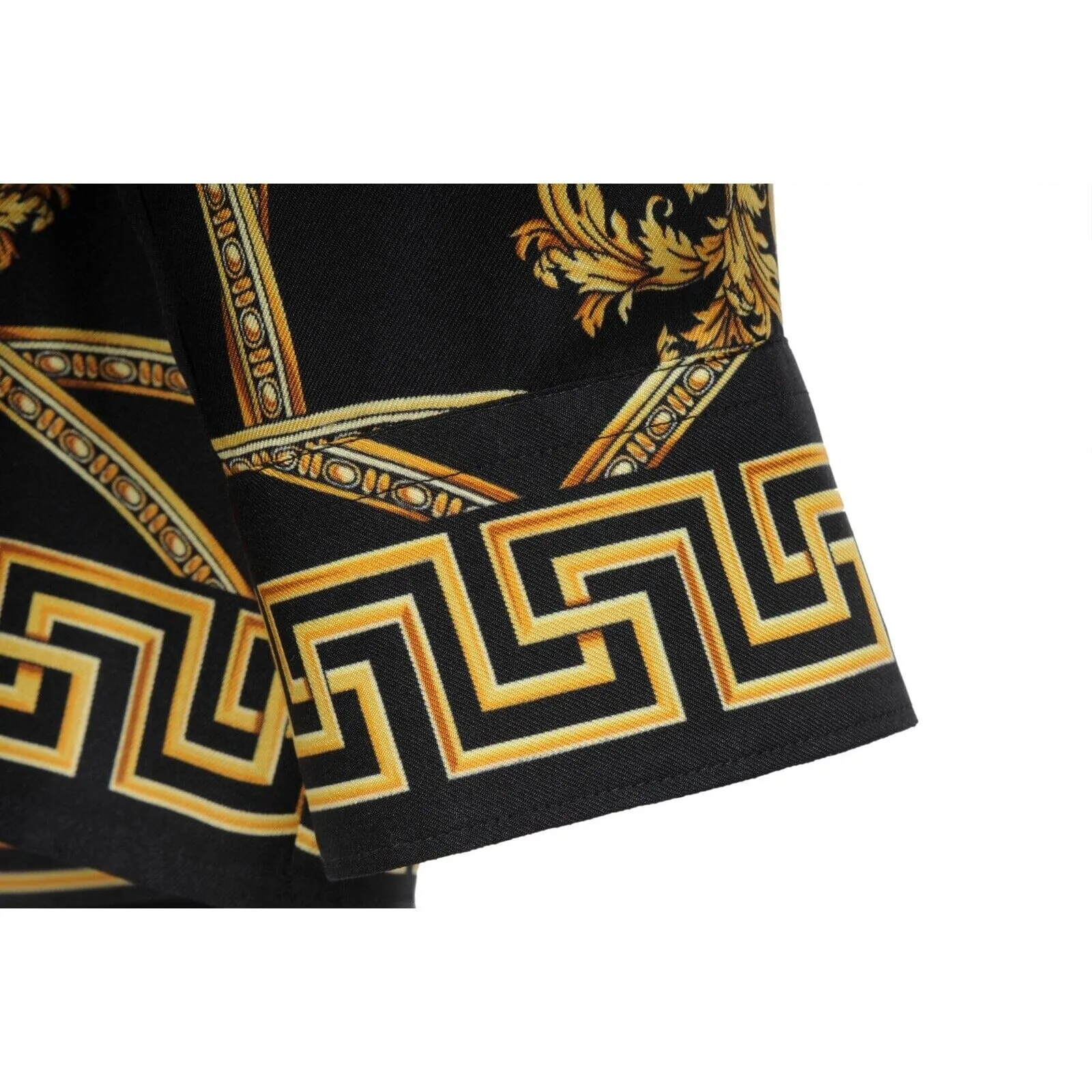 Black Gold Silk Baroque La Coupe Des Dieux Button Down Shirt
