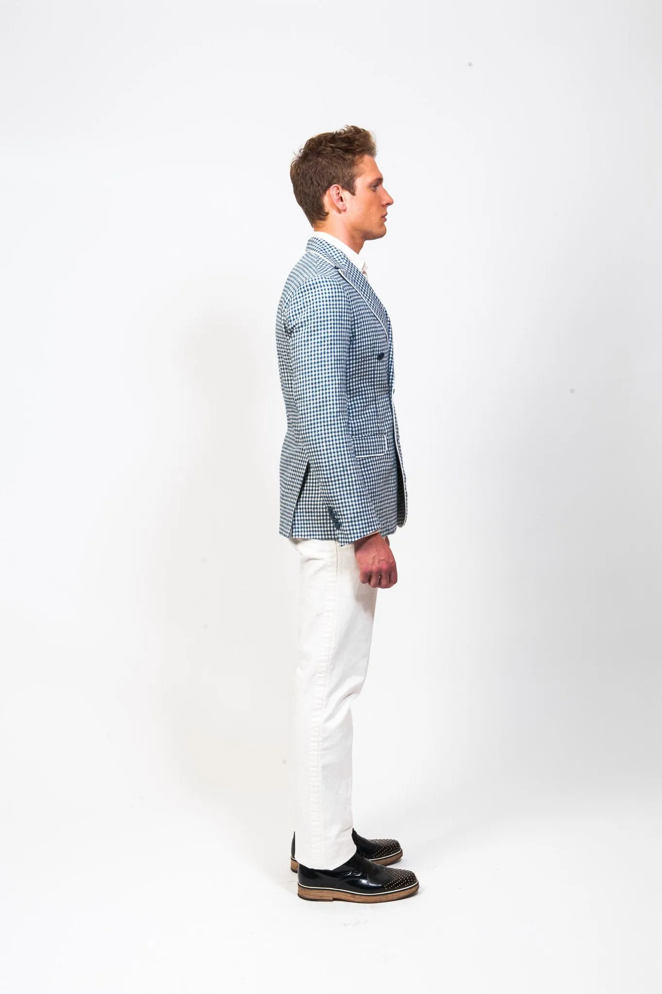 Blazer Blue White Pants