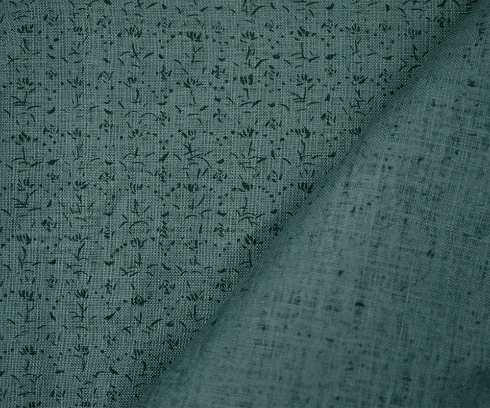 Blue-Navy Nani IRO Dainty Abstract Pattern Print Linen Sheeting Fabric