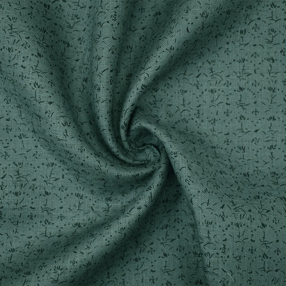 Blue-Navy Nani IRO Dainty Abstract Pattern Print Linen Sheeting Fabric