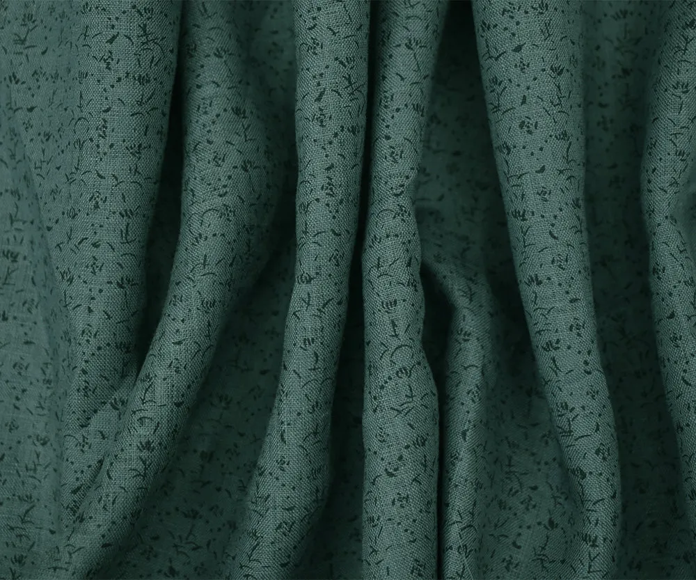 Blue-Navy Nani IRO Dainty Abstract Pattern Print Linen Sheeting Fabric