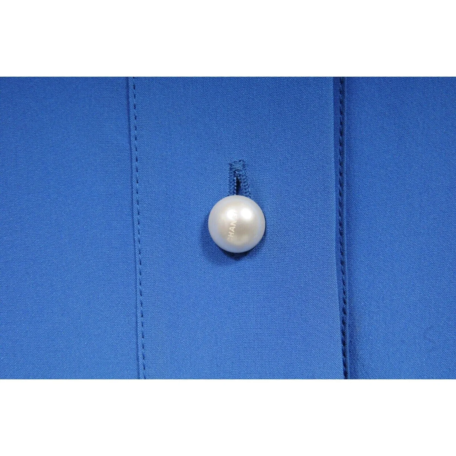 Blue Silk Pleated Blouse Shirt Dress