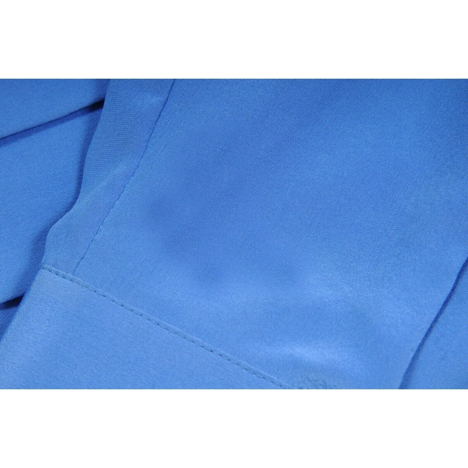 Blue Silk Pleated Blouse Shirt Dress