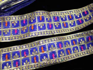 Blue Traditional Gota Work Embroidered Lace