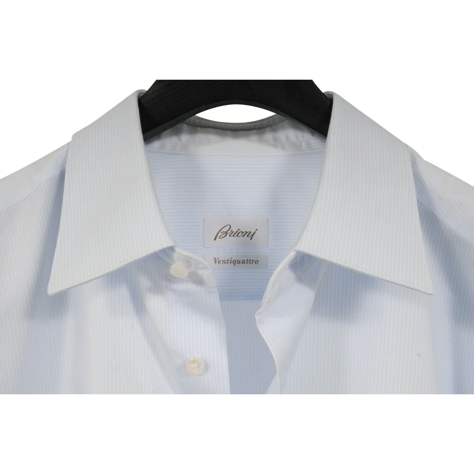 Blue White Striped Ventiquattro Button Down Fitted Shirt