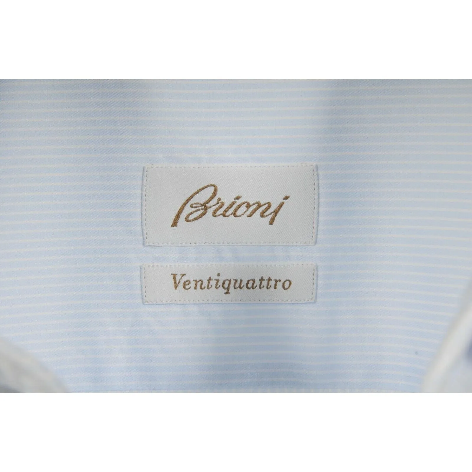 Blue White Striped Ventiquattro Button Down Fitted Shirt