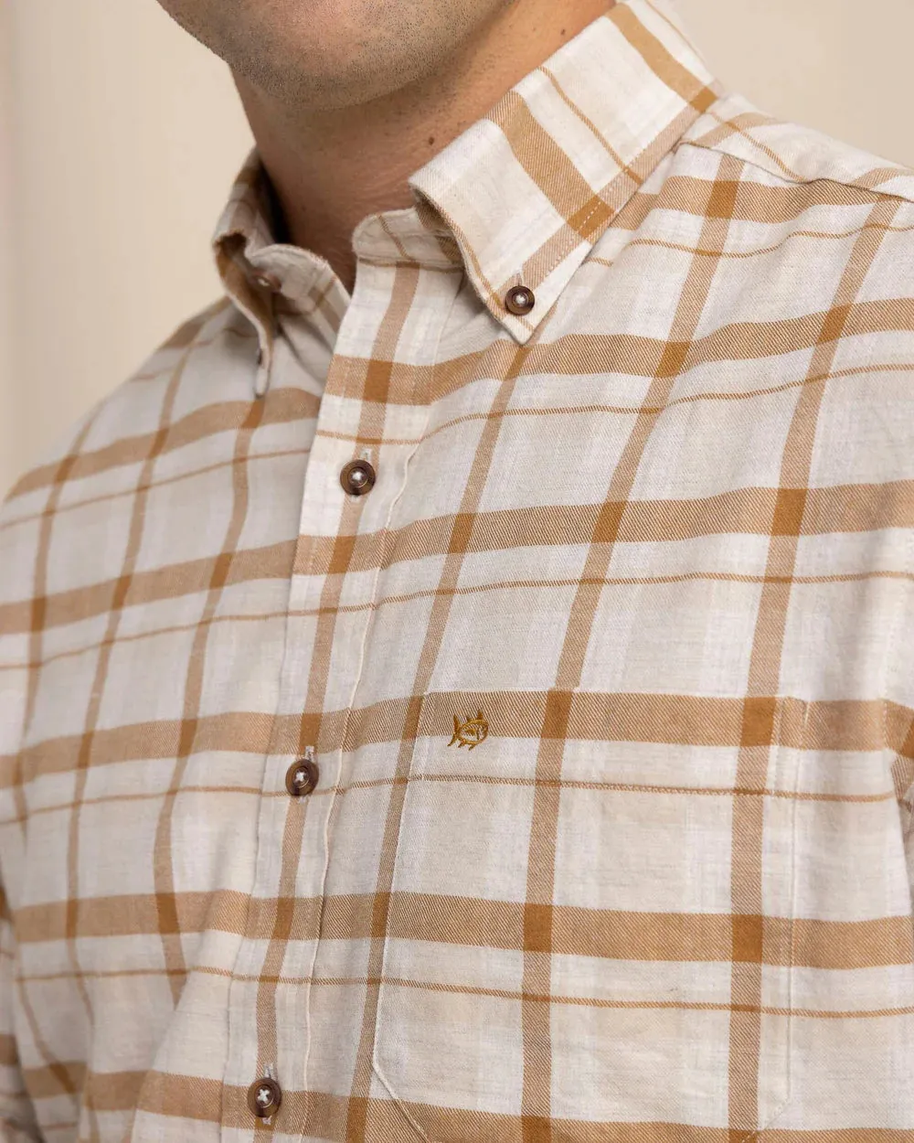 Botany Bay Plaid Shirt Sand White