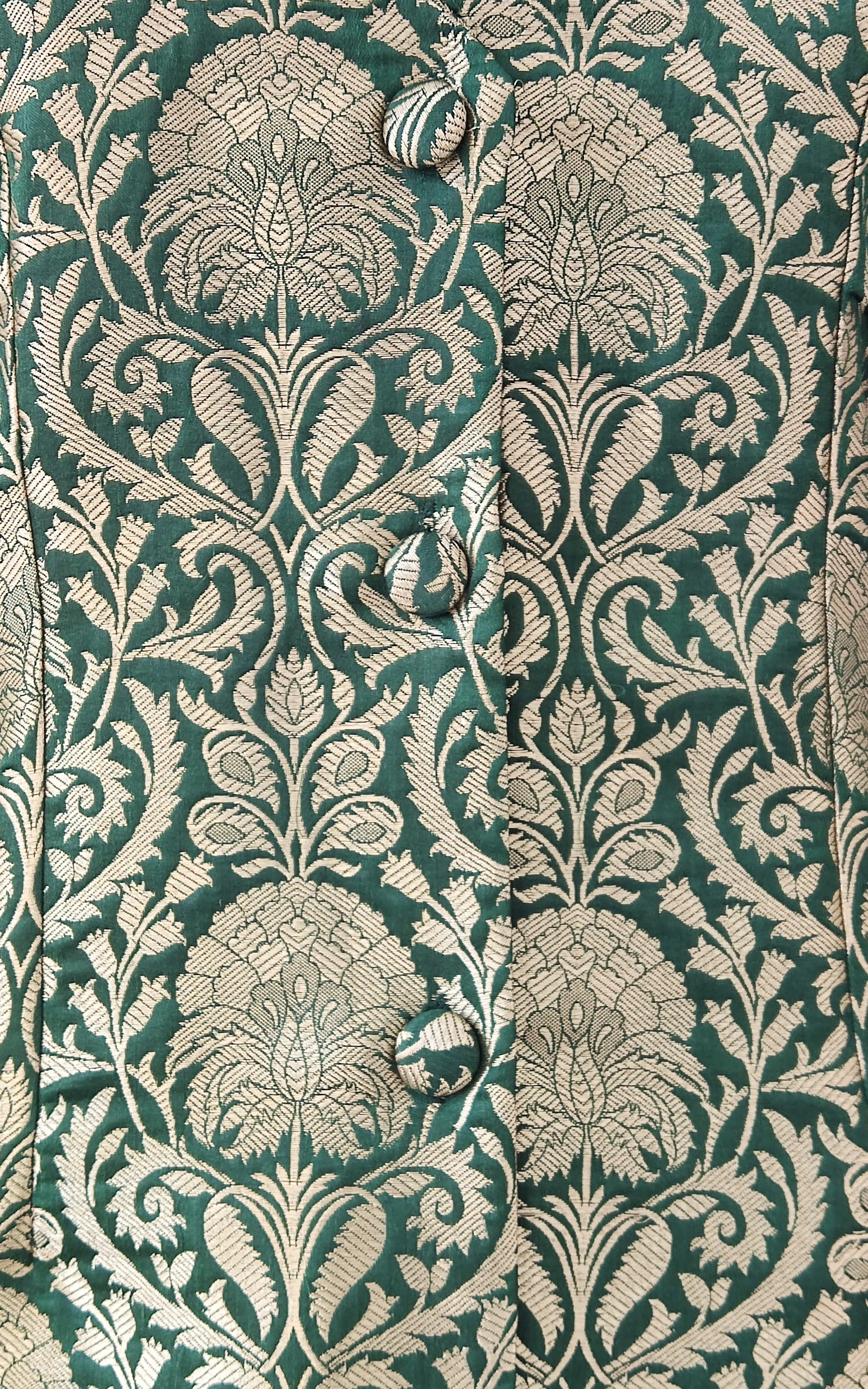 Bottle Green Brocade Pant-Suit Co-ord Set