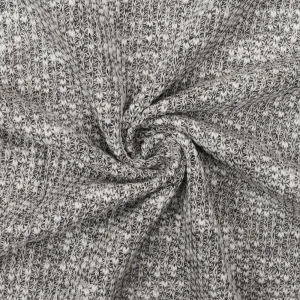 Bright White-Black Texture Slub Stretch Sweater Knit Fabric