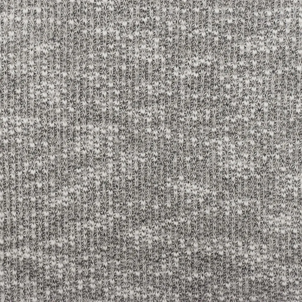 Bright White-Black Texture Slub Stretch Sweater Knit Fabric