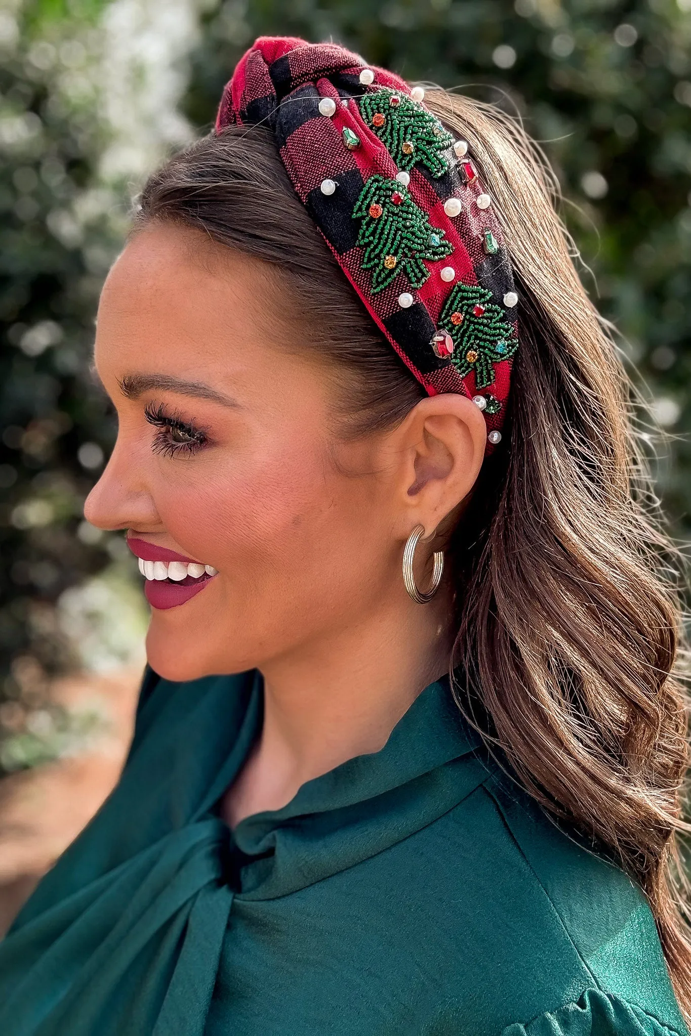 Buffalo Christmas Tree Embellished Headband