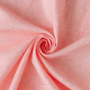 Candlelight Peach Color Plain Yarn Dyed 60 Lea Pure Linen Fabric (58 Inches)