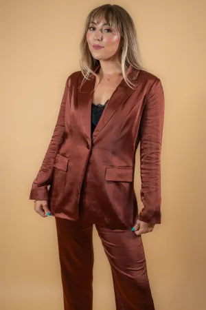 Chocolate Dreams Satin Blazer