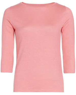 Cocktail Pink Linen Crewneck T-Shirt