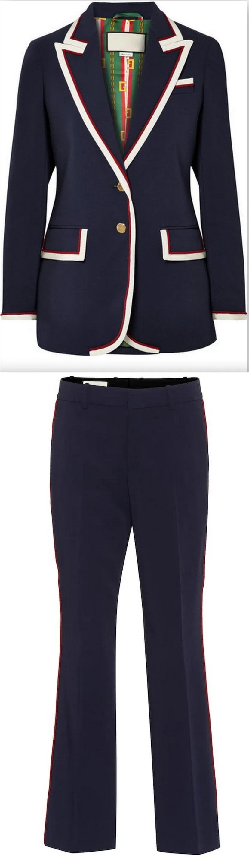 Contrast Trim Jacket Blazer and Matching Pant Set *Low Stock*