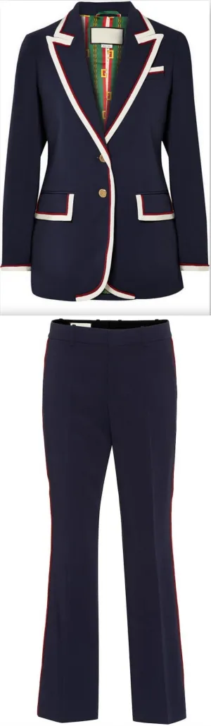 Contrast Trim Jacket Blazer and Matching Pant Set *Low Stock*