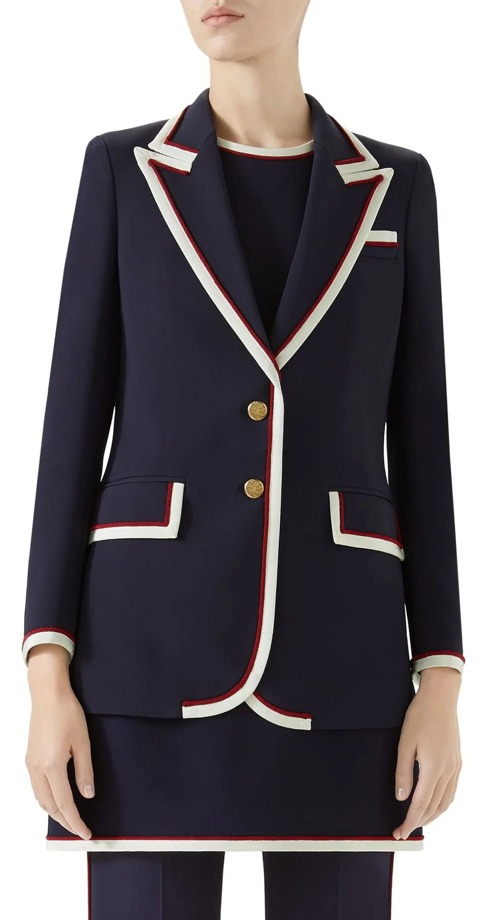 Contrast Trim Jacket Blazer and Matching Pant Set *Low Stock*