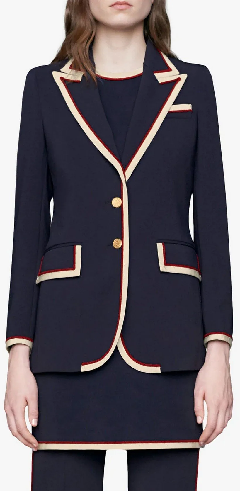 Contrast Trim Jacket Blazer and Matching Pant Set *Low Stock*