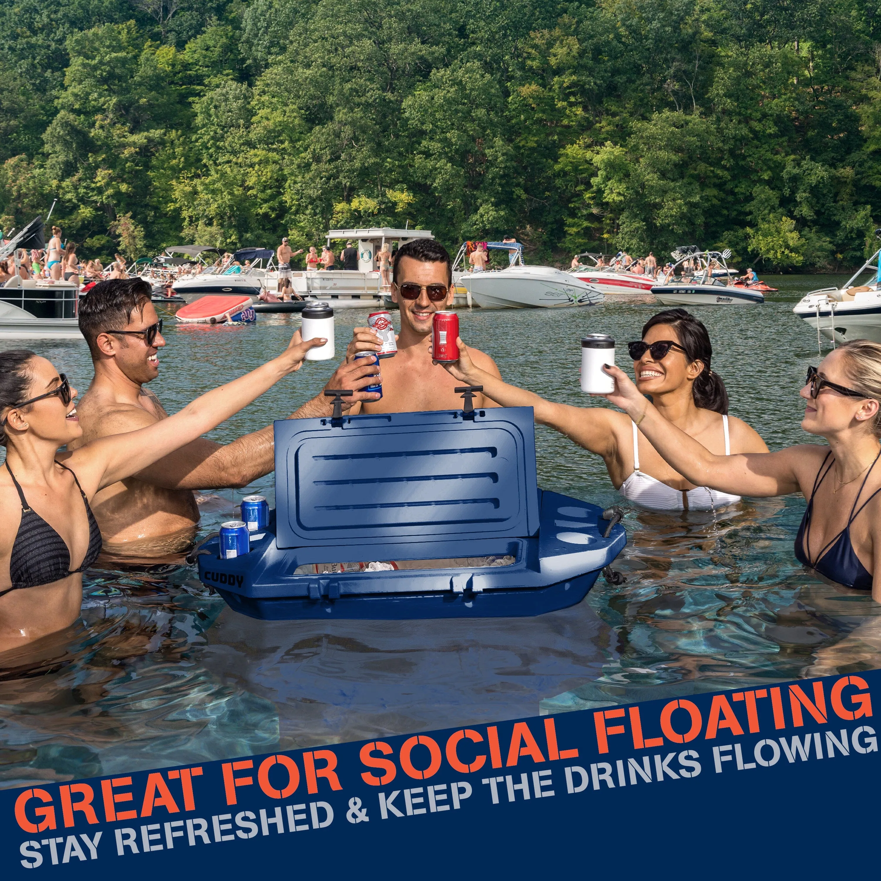 Copy Cuddy Floating Cooler and Dry Storage Vessel - 40QT - Amphibious Hard Shell Design (Copy)