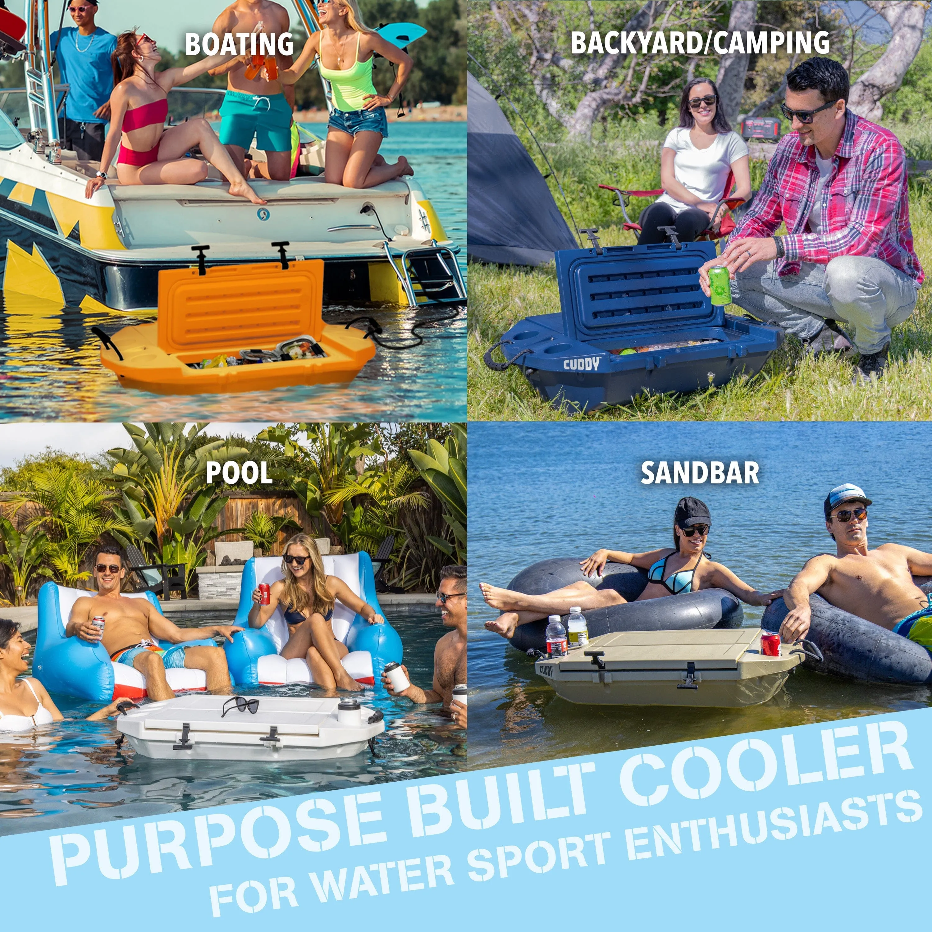 Copy Cuddy Floating Cooler and Dry Storage Vessel - 40QT - Amphibious Hard Shell Design (Copy)