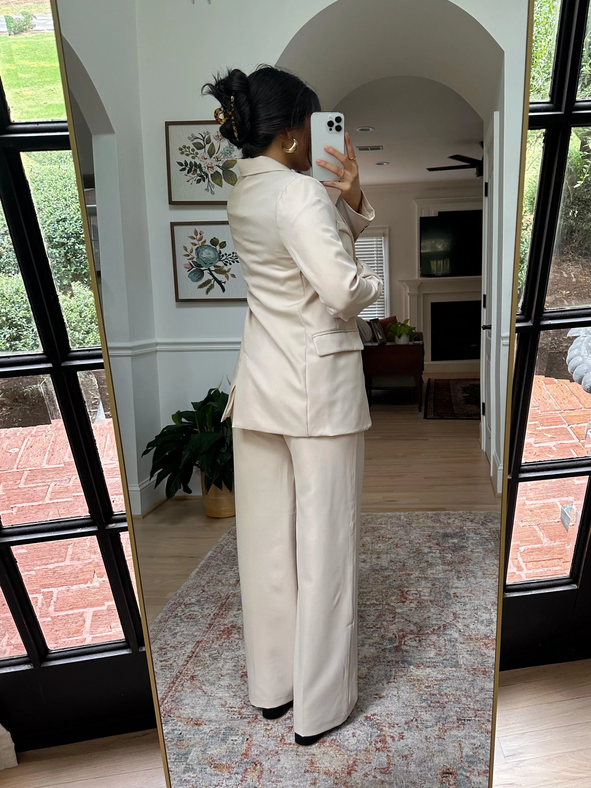 Cream Blazer & Trousers Set