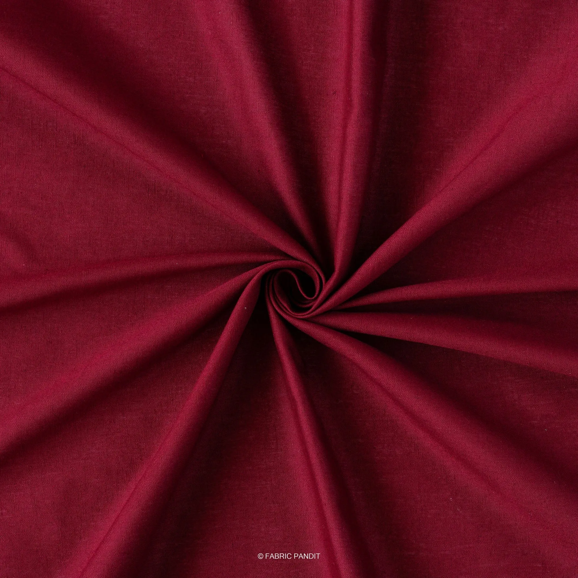 (CUT PIECE) Merlot Red Color Pure Cotton Linen Fabric (Width 42 Inches)