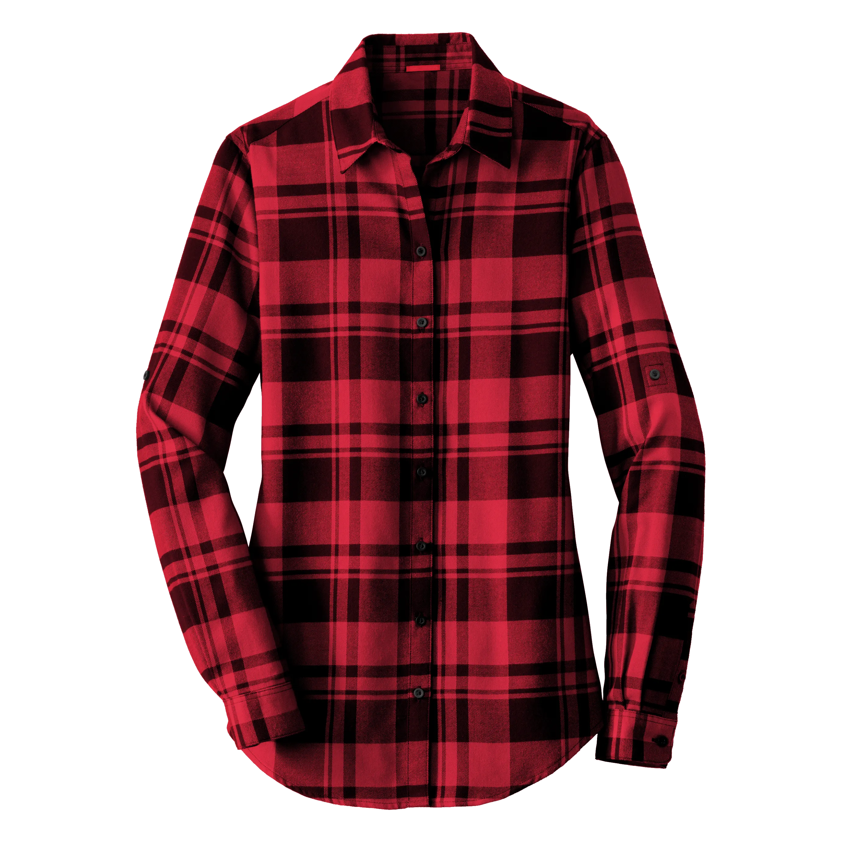 D1820W Ladies Plaid Flannel Tunic