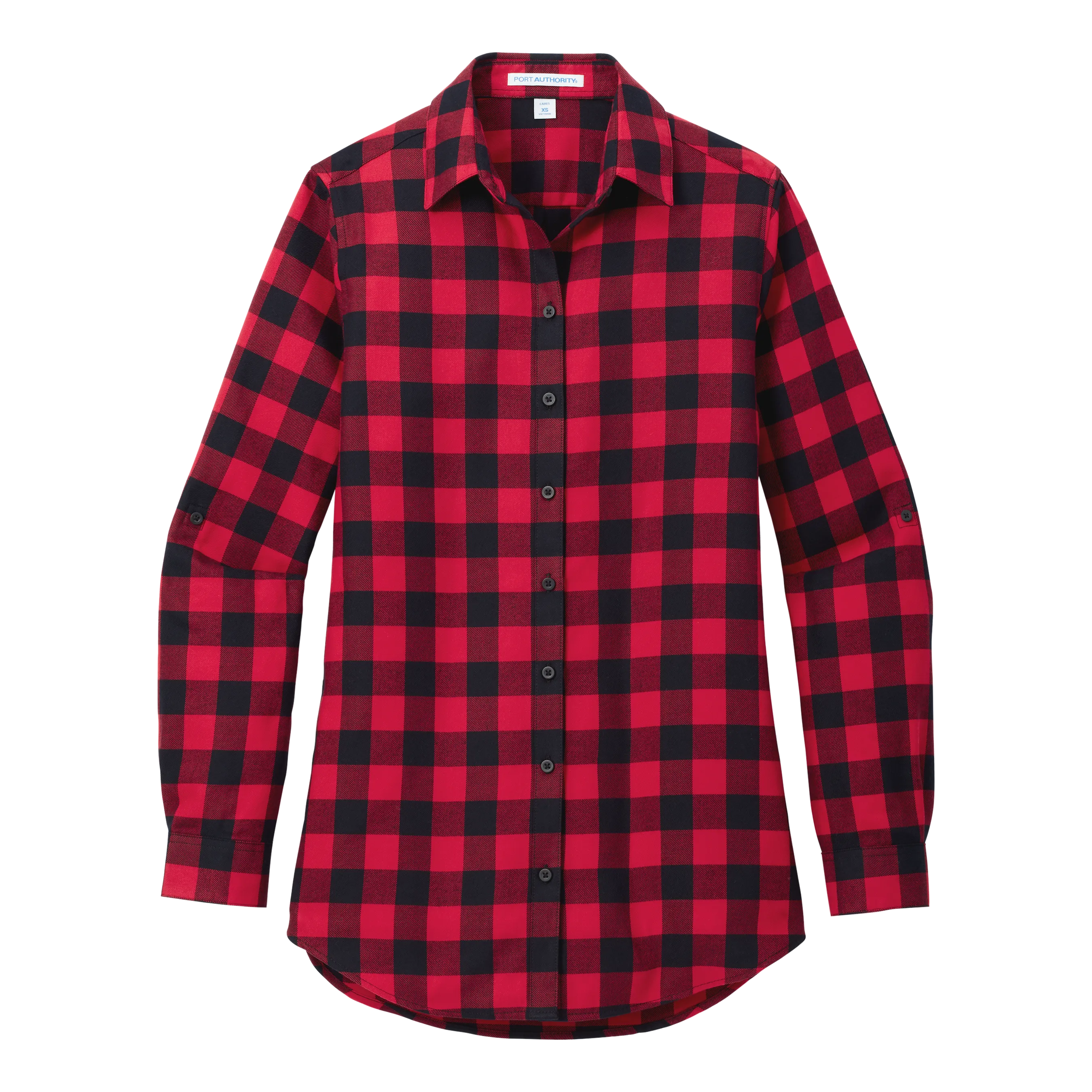 D1820W Ladies Plaid Flannel Tunic