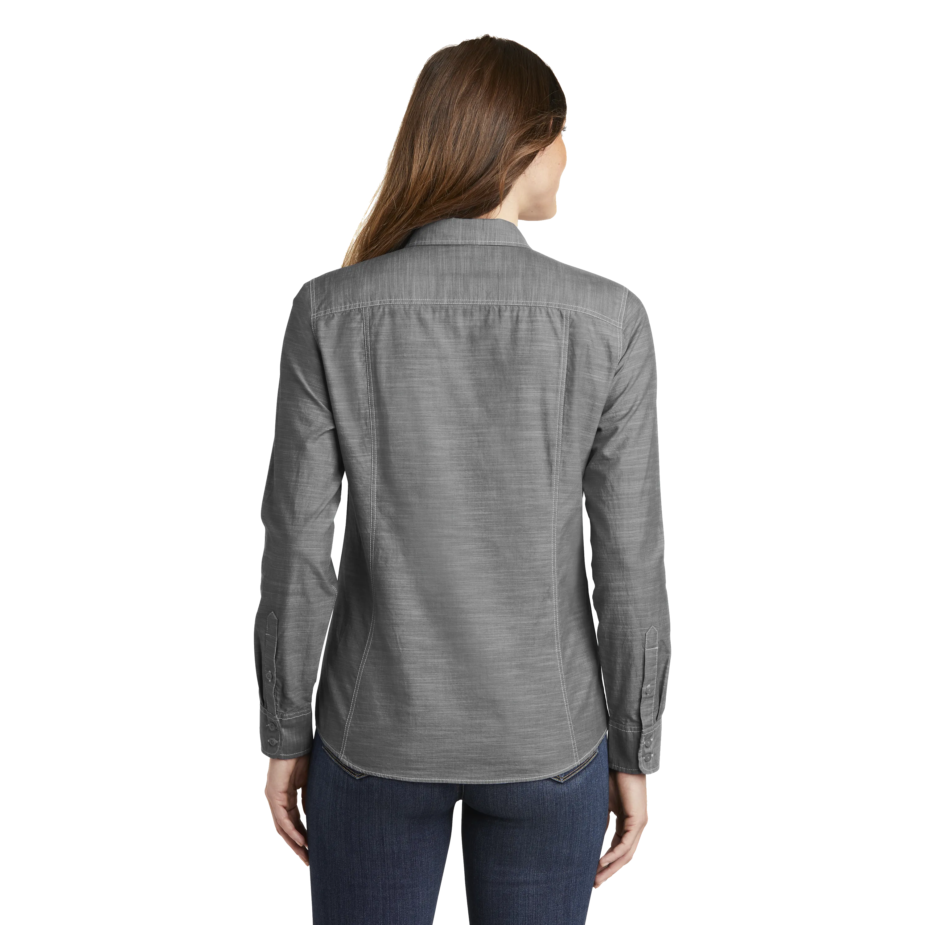 D1930W Ladies Slub Chambray Shirt