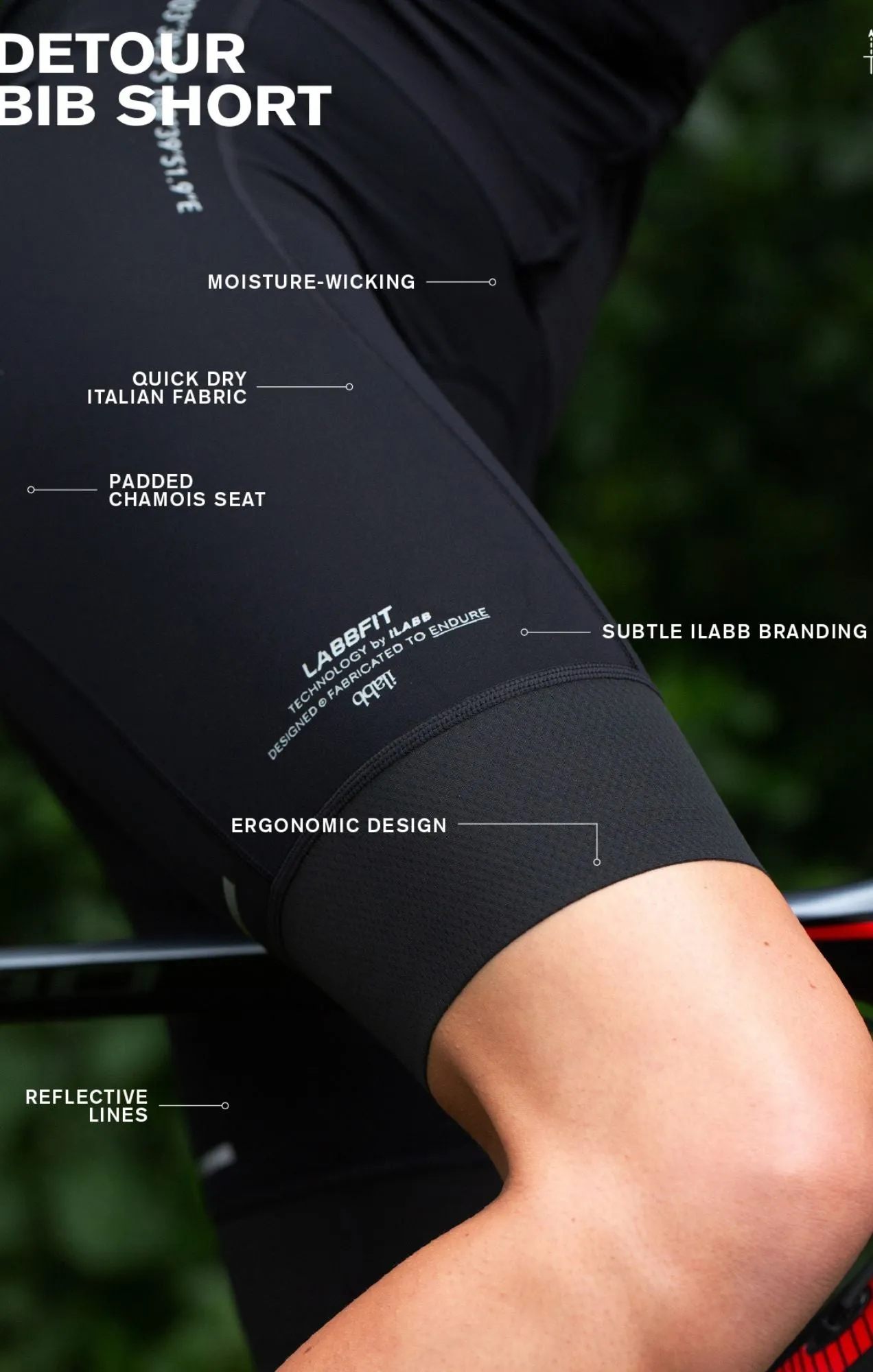 Detour Bib Short - Men's BLACK