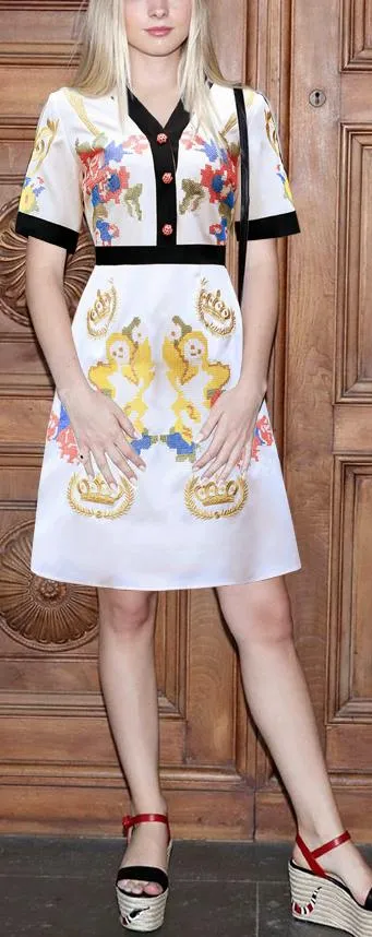 Embroidered Mini Dress