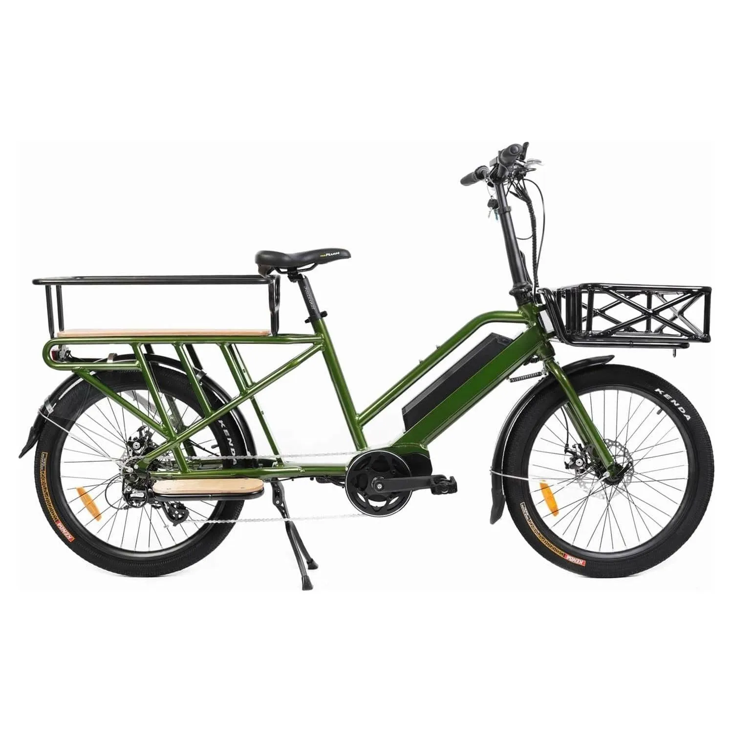 EUNORAU, G20 Electric, Mid-Drive, Long-Tail Cargo Bike, 24" - 500 Watt, 48V